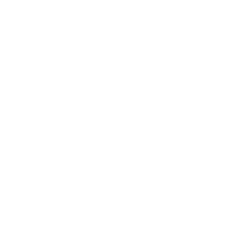 a circle with a pitchfork surrounded at its base by flames inside it. All elements are outlined in white and the rest is transparent.
